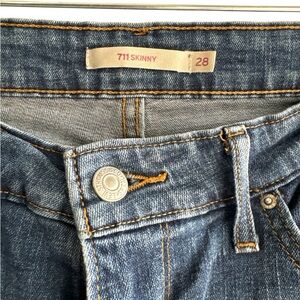 Levi's Blue 711 Skinny Jeans with Classic Indigo Wash